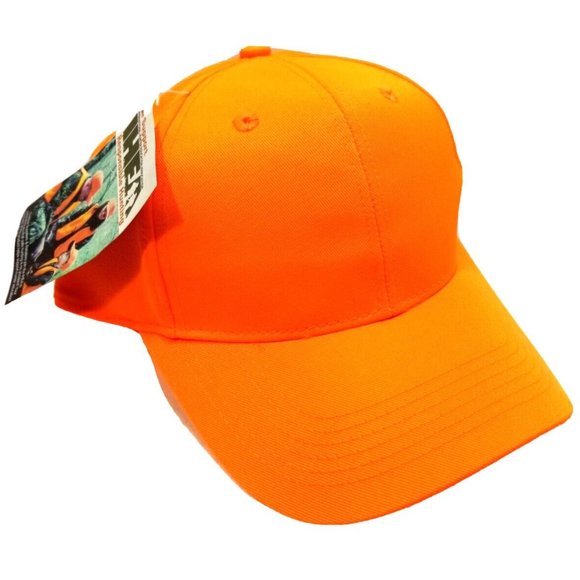 Signatures Bright Neon Orange Hunting Safety Baseball Hat Cap NOS NEW (J3) - Picture 3 of 5